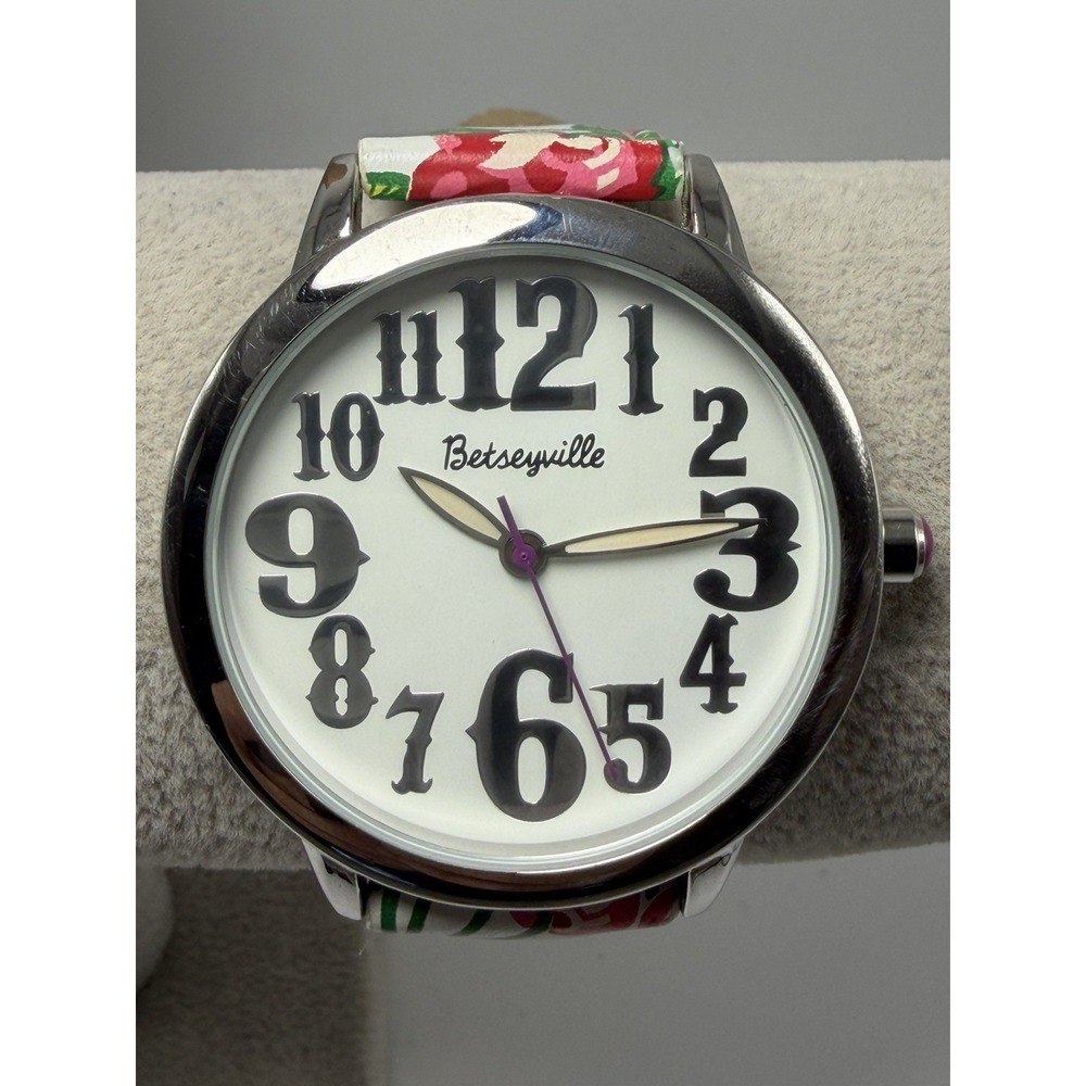 Betseyville BVW00008-09 New Battery Ladies Watch 44MM 7.5" Cherry Band